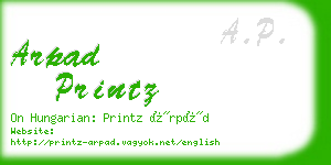 arpad printz business card